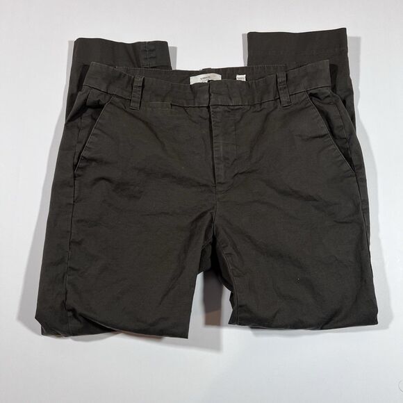 Vince Brown Cotton Twill Straight Chino Pants Trousers Women's Size 6 - Picture 5 of 11